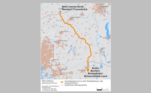 Trassierungsplanung § 21 NABEG für den TraveBilleLink (TBL), G.E.O.S. und Voigt Ingenieure planen Leitungsverlauf