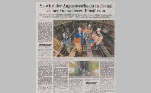 G.E.O.S. plant Verwahrbauwerk im Augustusschacht in Freital, Sächsische Zeitung, 20.02.2026