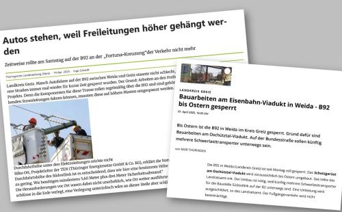 SuedOstLink GEOS G.E.O.S. - Bauarbeiten am Eisanbahnviadukt Weida