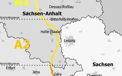 Logistische Feinabstimmung SuedOstLink; G.E.O.S., GEOS: Verlauf SuedOstLink