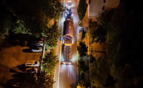 Logistikkonzept SuedOstLink: Erster Kabeltransport in Eisenberg, Analyse, Abstimmung und Begleitung durch G.E.O.S.